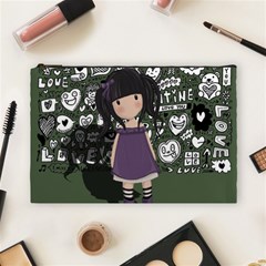 Dolly Girl In Purple Cosmetic Bag (large)  by Valentinaart