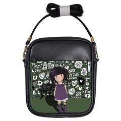 Dolly Girl In Purple Girls Sling Bags by Valentinaart