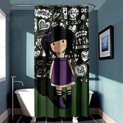 Dolly Girl In Purple Shower Curtain 36  X 72  (stall)  by Valentinaart