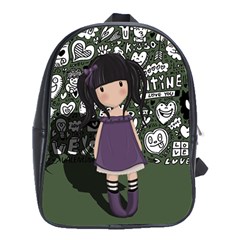 Dolly Girl In Purple School Bag (xl) by Valentinaart