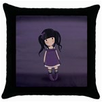 Dolly girl in purple Throw Pillow Case (Black) Front