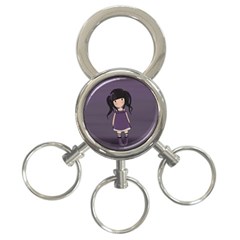 Dolly Girl In Purple 3-ring Key Chains by Valentinaart