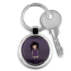 Dolly Girl In Purple Key Chains (round)  by Valentinaart