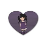 Dolly girl in purple Heart Coaster (4 pack)  Front