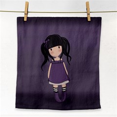 Dolly Girl In Purple Face Towel by Valentinaart