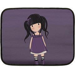 Dolly Girl In Purple Double Sided Fleece Blanket (mini)  by Valentinaart