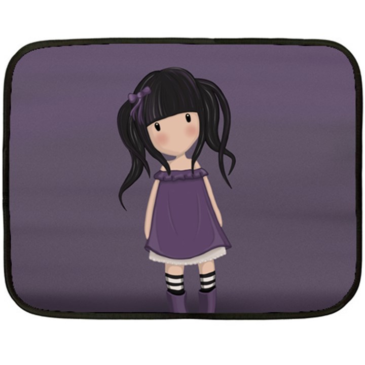 Dolly girl in purple Double Sided Fleece Blanket (Mini) 