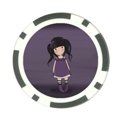 Dolly Girl In Purple Poker Chip Card Guard (10 Pack) by Valentinaart