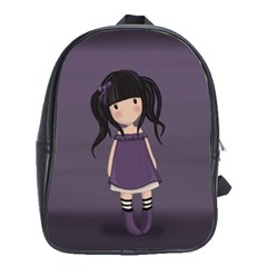 Dolly Girl In Purple School Bag (large) by Valentinaart