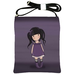 Dolly Girl In Purple Shoulder Sling Bags by Valentinaart