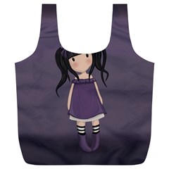 Dolly Girl In Purple Full Print Recycle Bags (l)  by Valentinaart