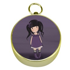 Dolly Girl In Purple Gold Compasses by Valentinaart