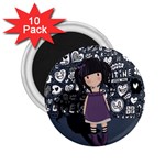 Dolly girl in purple 2.25  Magnets (10 pack)  Front