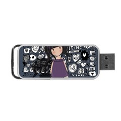 Dolly Girl In Purple Portable Usb Flash (one Side) by Valentinaart