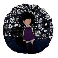 Dolly girl in purple Large 18  Premium Round Cushions