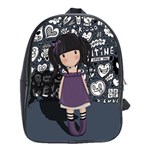 Dolly girl in purple School Bag (XL) Front