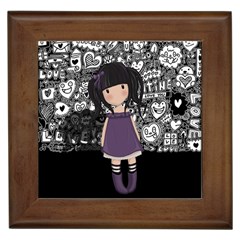 Dolly Girl In Purple Framed Tiles by Valentinaart