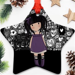 Dolly Girl In Purple Ornament (star) by Valentinaart