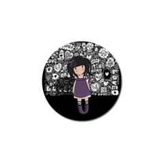 Dolly Girl In Purple Golf Ball Marker (4 Pack) by Valentinaart