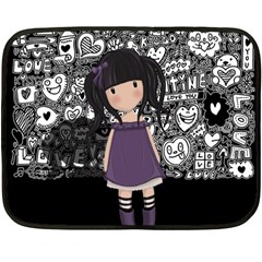 Dolly Girl In Purple Double Sided Fleece Blanket (mini)  by Valentinaart