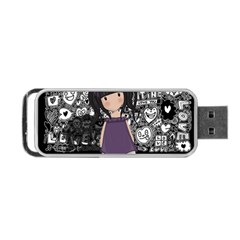 Dolly Girl In Purple Portable Usb Flash (one Side) by Valentinaart