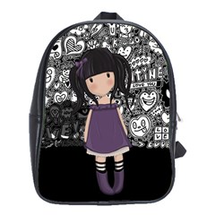 Dolly Girl In Purple School Bag (xl) by Valentinaart