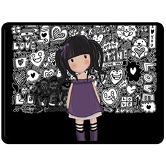 Dolly Girl In Purple Double Sided Fleece Blanket (large)  by Valentinaart