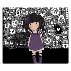 Dolly Girl In Purple Double Sided Flano Blanket (small)  by Valentinaart