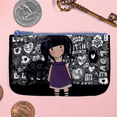 Dolly Girl In Purple Large Coin Purse by Valentinaart