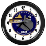 USS Virginia (SSN 774) Crest Wall Clocks (Black) Front