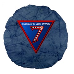 Carrier Air Wing Seven  Large 18  Premium Round Cushions by Bigfootshirtshop