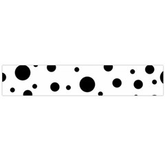 Black On White Polka Dot Pattern Large Flano Scarf  by LoolyElzayat