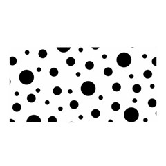 Black On White Polka Dot Pattern Satin Wrap by LoolyElzayat