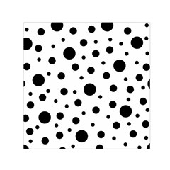 Black On White Polka Dot Pattern Small Satin Scarf (square) by LoolyElzayat