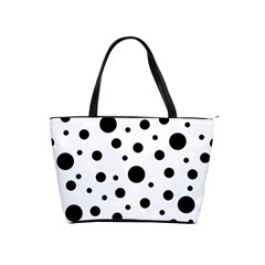 Black On White Polka Dot Pattern Shoulder Handbags by LoolyElzayat