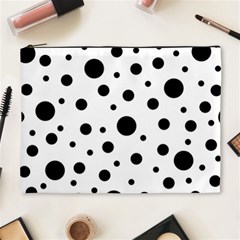 Black On White Polka Dot Pattern Cosmetic Bag (xl) by LoolyElzayat