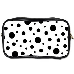 Black On White Polka Dot Pattern Toiletries Bags 2-side by LoolyElzayat