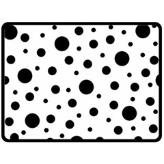 Black On White Polka Dot Pattern Fleece Blanket (large)  by LoolyElzayat