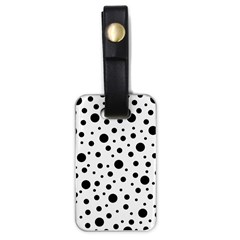 Black On White Polka Dot Pattern Luggage Tags (one Side)  by LoolyElzayat