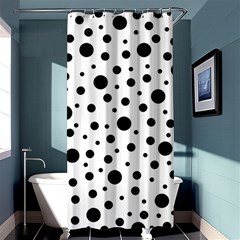 Black On White Polka Dot Pattern Shower Curtain 36  X 72  (stall)  by LoolyElzayat