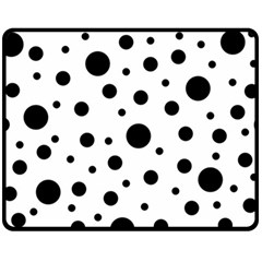 Black On White Polka Dot Pattern Double Sided Fleece Blanket (medium)  by LoolyElzayat