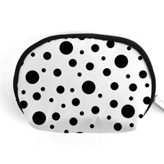 Black On White Polka Dot Pattern Accessory Pouches (medium)  by LoolyElzayat