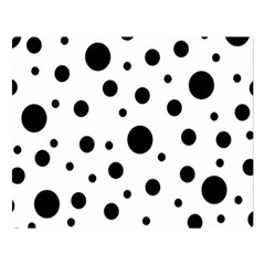 Black On White Polka Dot Pattern Double Sided Flano Blanket (large)  by LoolyElzayat