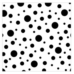 Black On White Polka Dot Pattern Large Satin Scarf (square) by LoolyElzayat