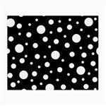 White On Black Polka Dot Pattern Small Glasses Cloth (2-Side) Front