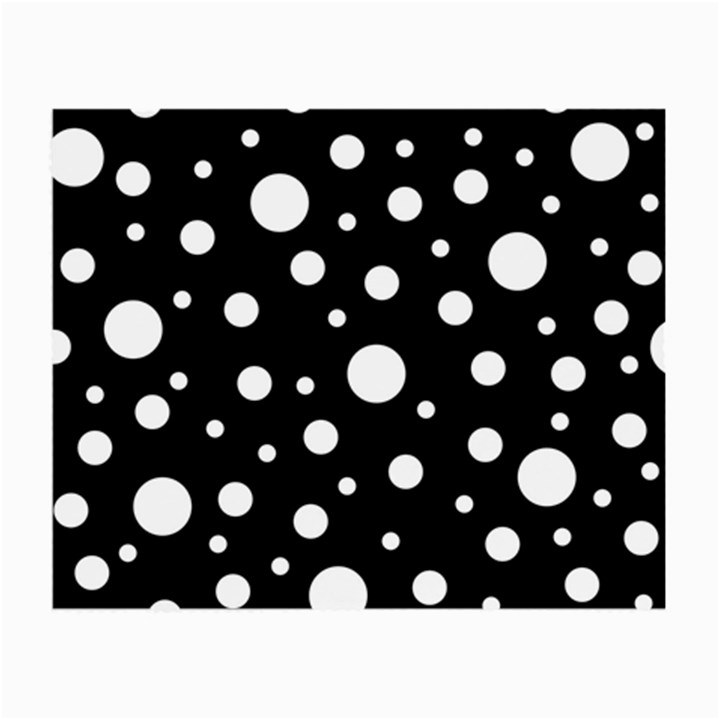 White On Black Polka Dot Pattern Small Glasses Cloth (2-Side)