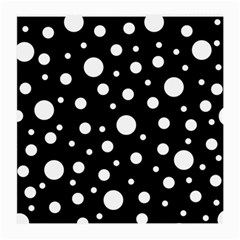 White On Black Polka Dot Pattern Medium Glasses Cloth by LoolyElzayat