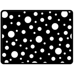 White On Black Polka Dot Pattern Fleece Blanket (large)  by LoolyElzayat