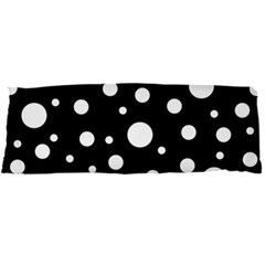 White On Black Polka Dot Pattern Body Pillow Case Dakimakura (two Sides) by LoolyElzayat