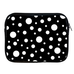 White On Black Polka Dot Pattern Apple Ipad 2/3/4 Zipper Cases by LoolyElzayat